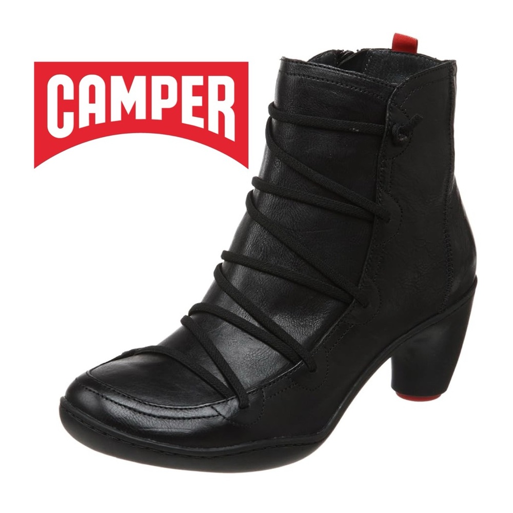 Camper Women's Peu Nara Elastic Boot Soria Black Boot Heels for Beginners Size 7